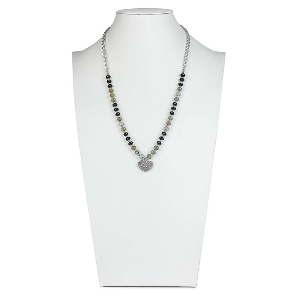 Patricia Nash Silver Tone 3 Piece Tiger's Eye Green And Black Modular Necklace - Picture 10 of 12